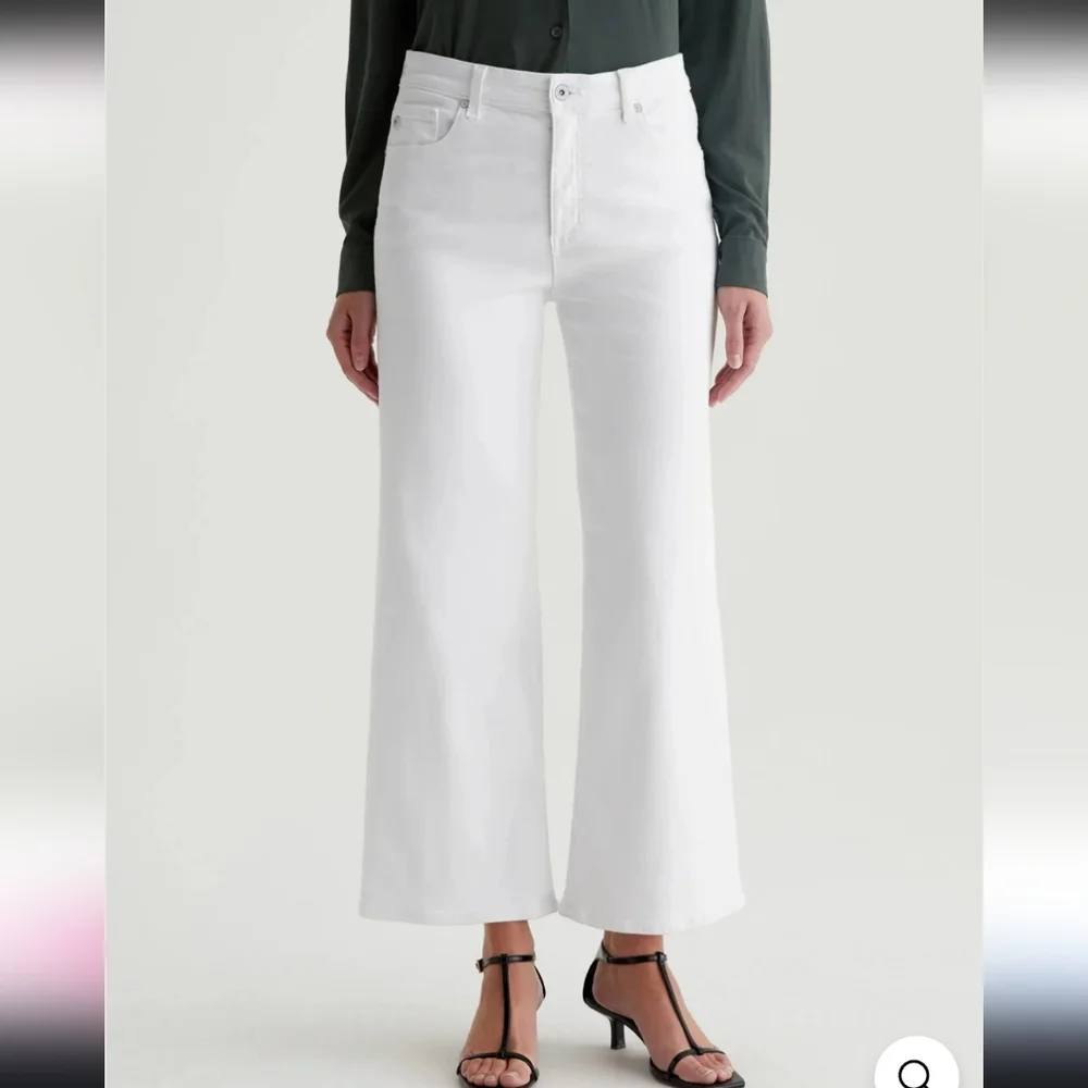 Ag Adriano Goldschmied White Wide Leg Flare Jeans